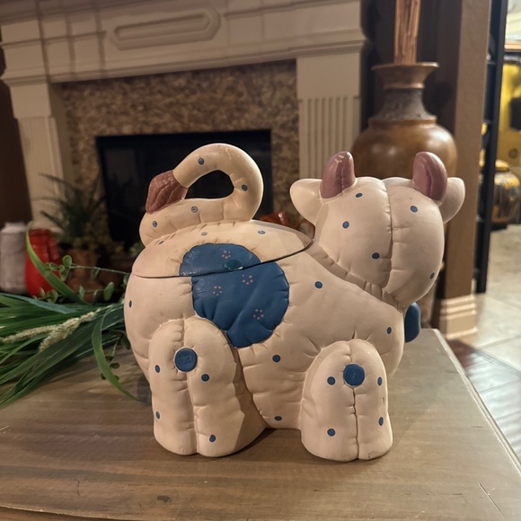 Rare Vintage Collectible Cow Cookie Jar. 10 x 10 x 8 Inches. Tiny Chip On Lid - Picture 4 of 10